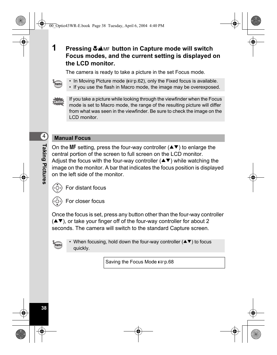 Pentax Optio Digital Camera 43WR User Manual | Page 40 / 128