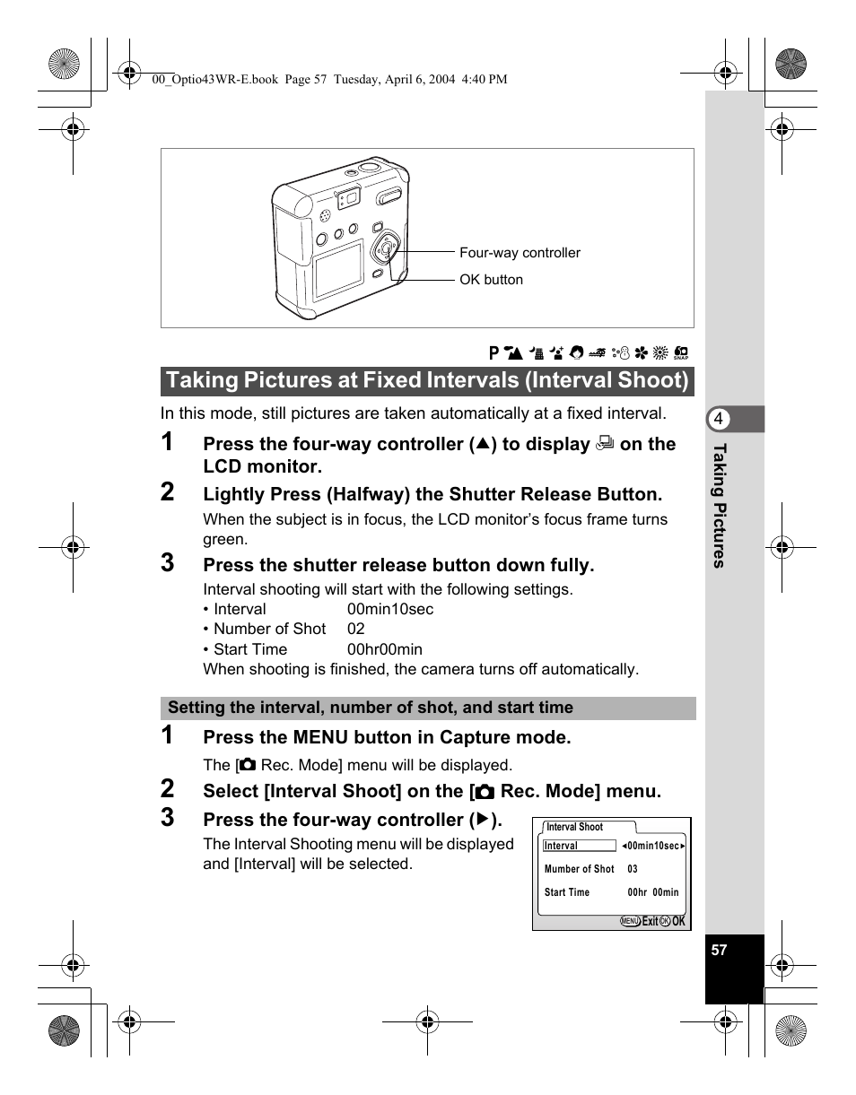Pentax Optio Digital Camera 43WR User Manual | Page 59 / 128