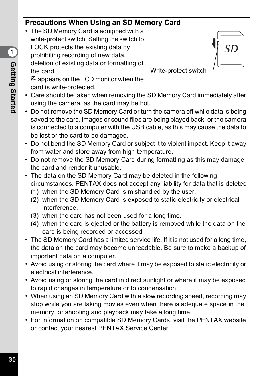 Pentax Digital Camera Optio WP User Manual | Page 32 / 188