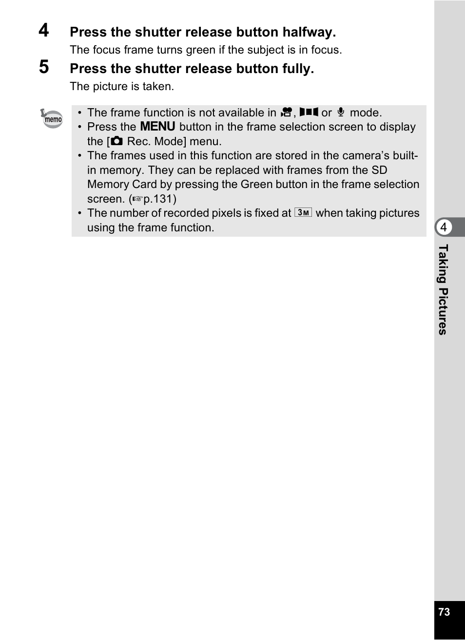 Pentax Digital Camera Optio WP User Manual | Page 75 / 188