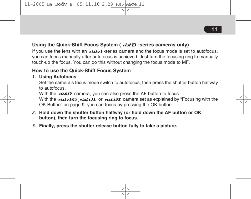 Pentax Digital Camera Lens User Manual | Page 13 / 32