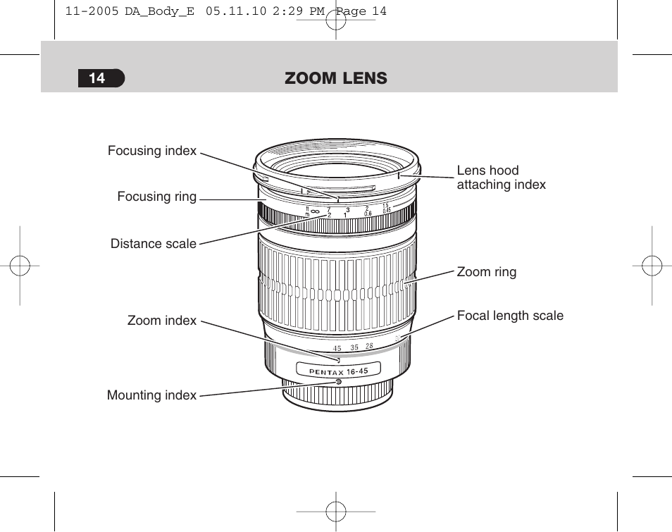 Zoom lens | Pentax Digital Camera Lens User Manual | Page 16 / 32