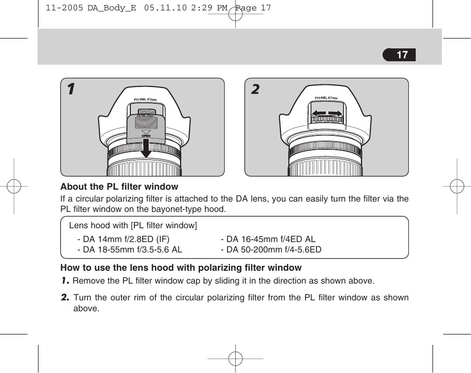 Pentax Digital Camera Lens User Manual | Page 19 / 32