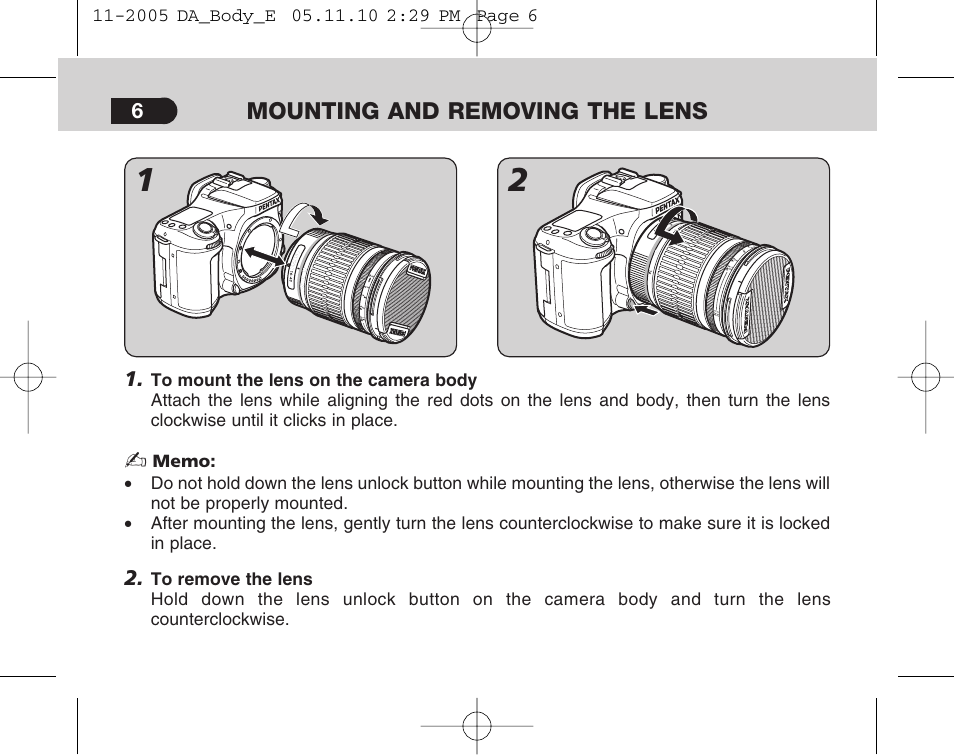 Pentax Digital Camera Lens User Manual | Page 8 / 32