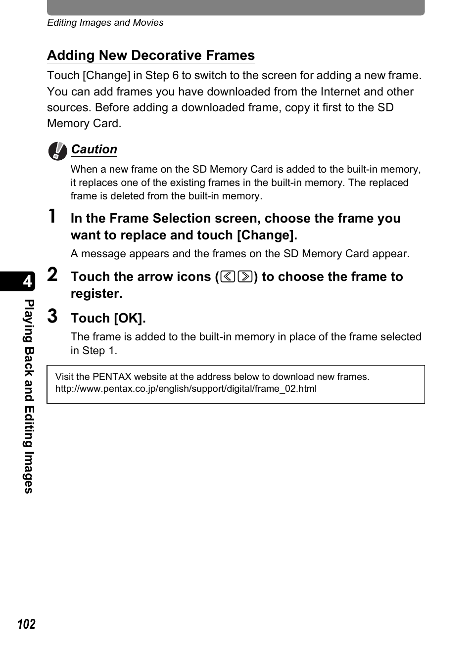 Pentax Optio T20 User Manual | Page 104 / 168