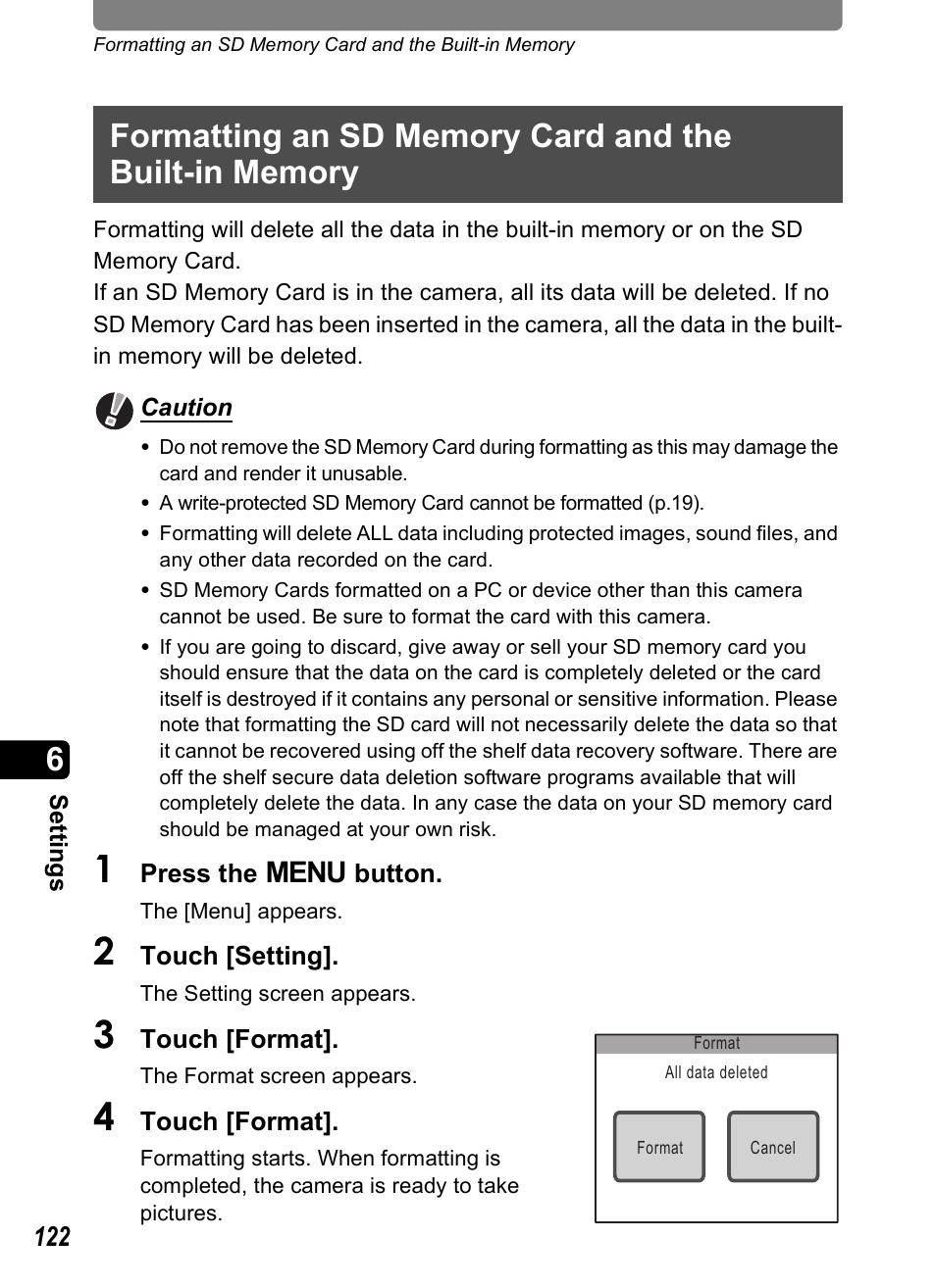 P.122 | Pentax Optio T20 User Manual | Page 124 / 168