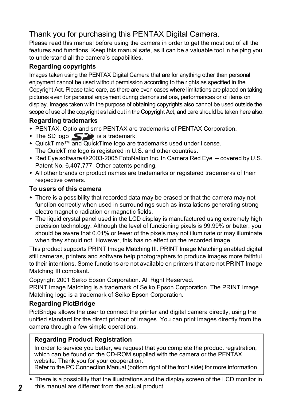 Pentax Optio T20 User Manual | Page 4 / 168