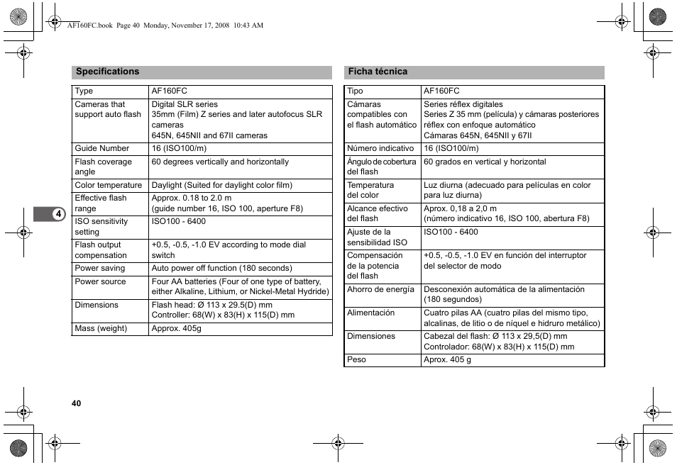 Pentax AF160FC User Manual | Page 41 / 45