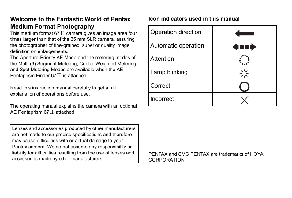 Pentax 67II User Manual | Page 2 / 84