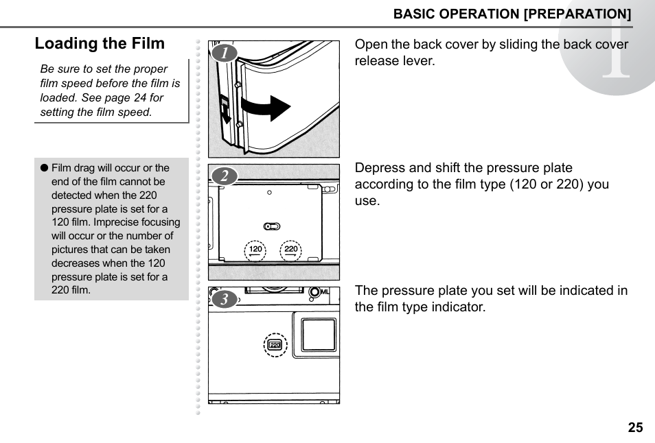 Loading the film | Pentax 67II User Manual | Page 27 / 84