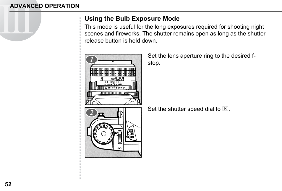 Using the bulb exposure mode | Pentax 67II User Manual | Page 54 / 84
