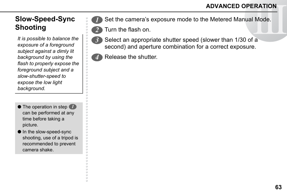 Slow-speed-sync shooting | Pentax 67II User Manual | Page 65 / 84