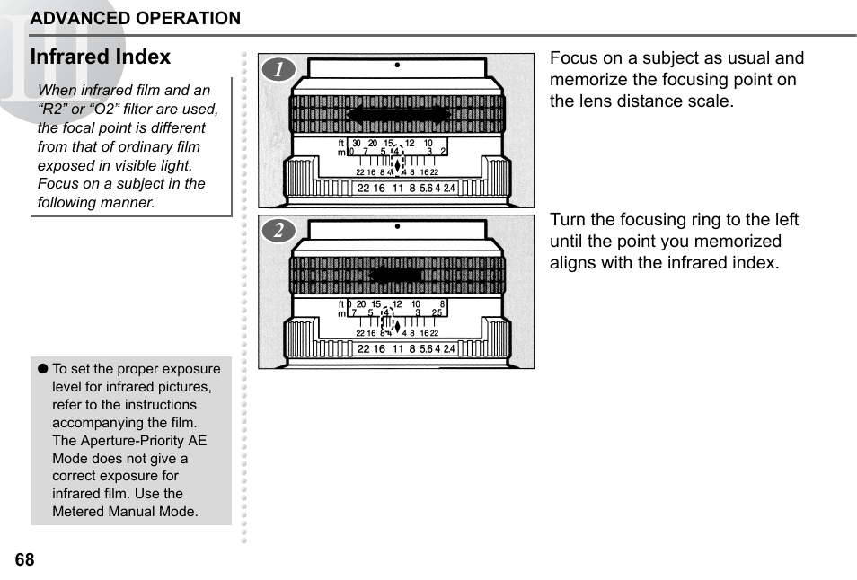 Infrared index | Pentax 67II User Manual | Page 70 / 84