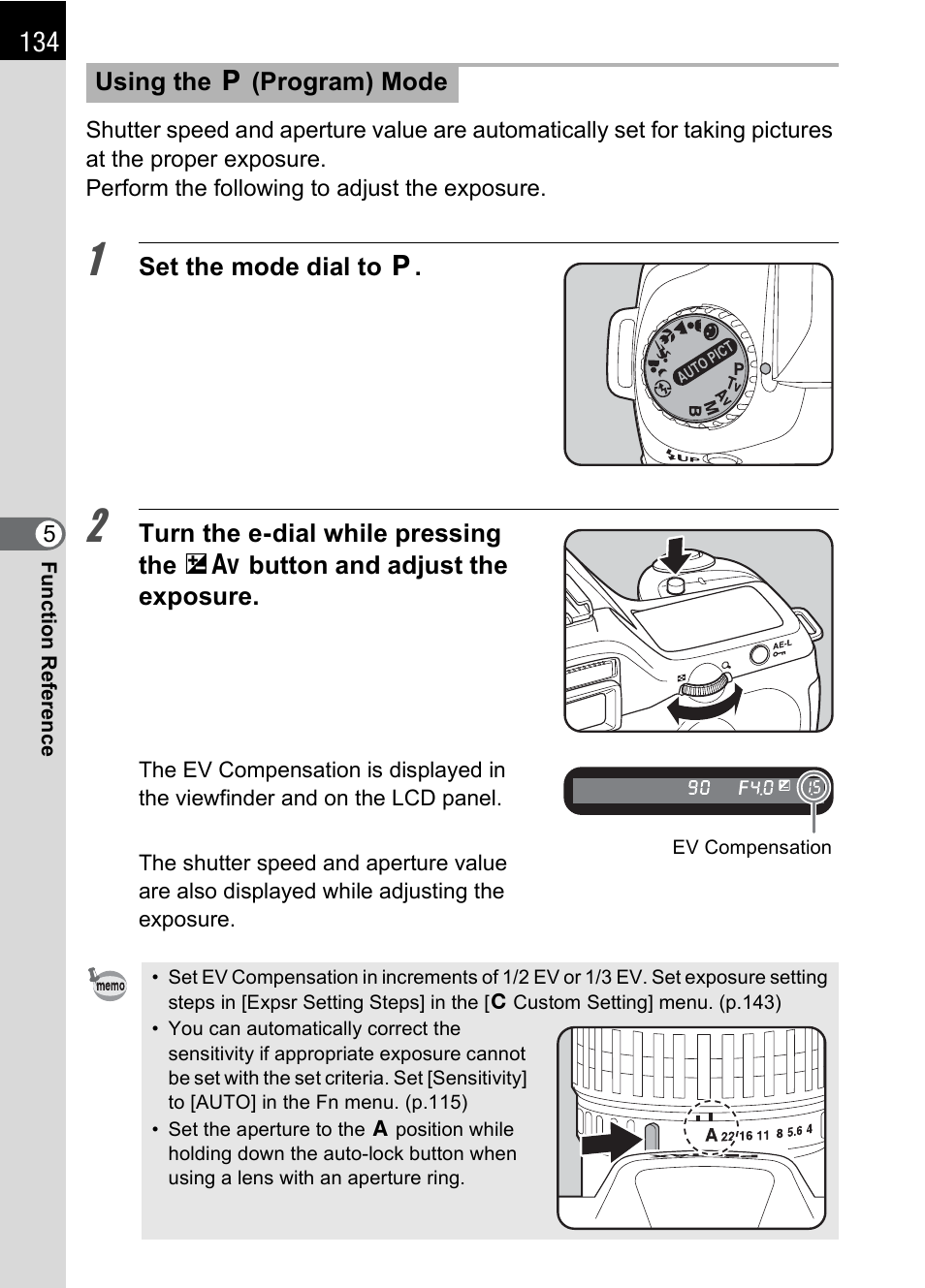 P.134), P.134 | Pentax DS2 User Manual | Page 136 / 212