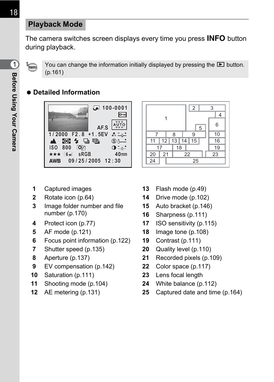 Playback mode | Pentax DS2 User Manual | Page 20 / 212