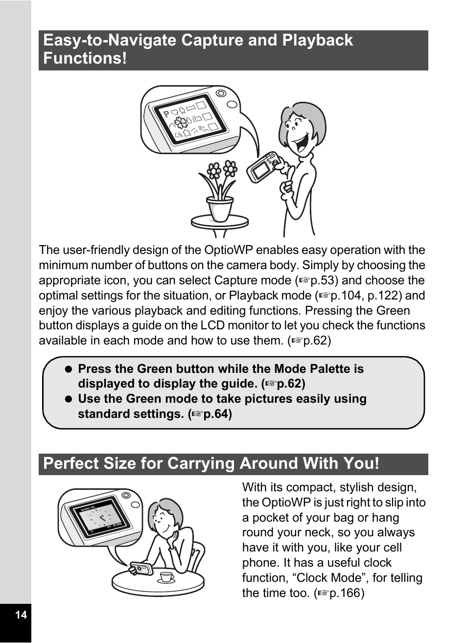 Pentax OptioWP User Manual | Page 16 / 188