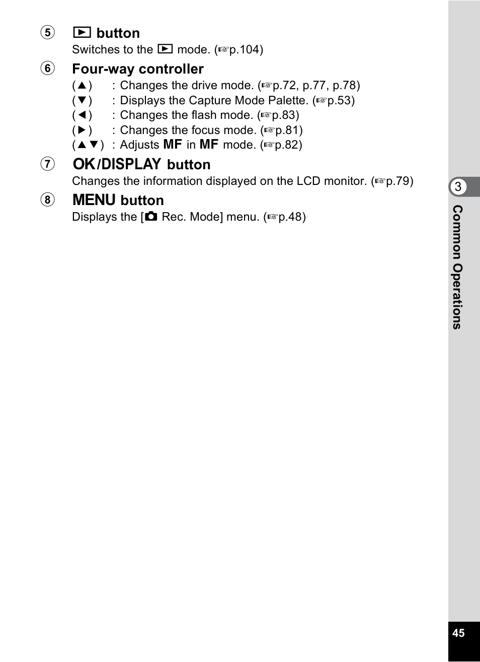Pentax OptioWP User Manual | Page 47 / 188