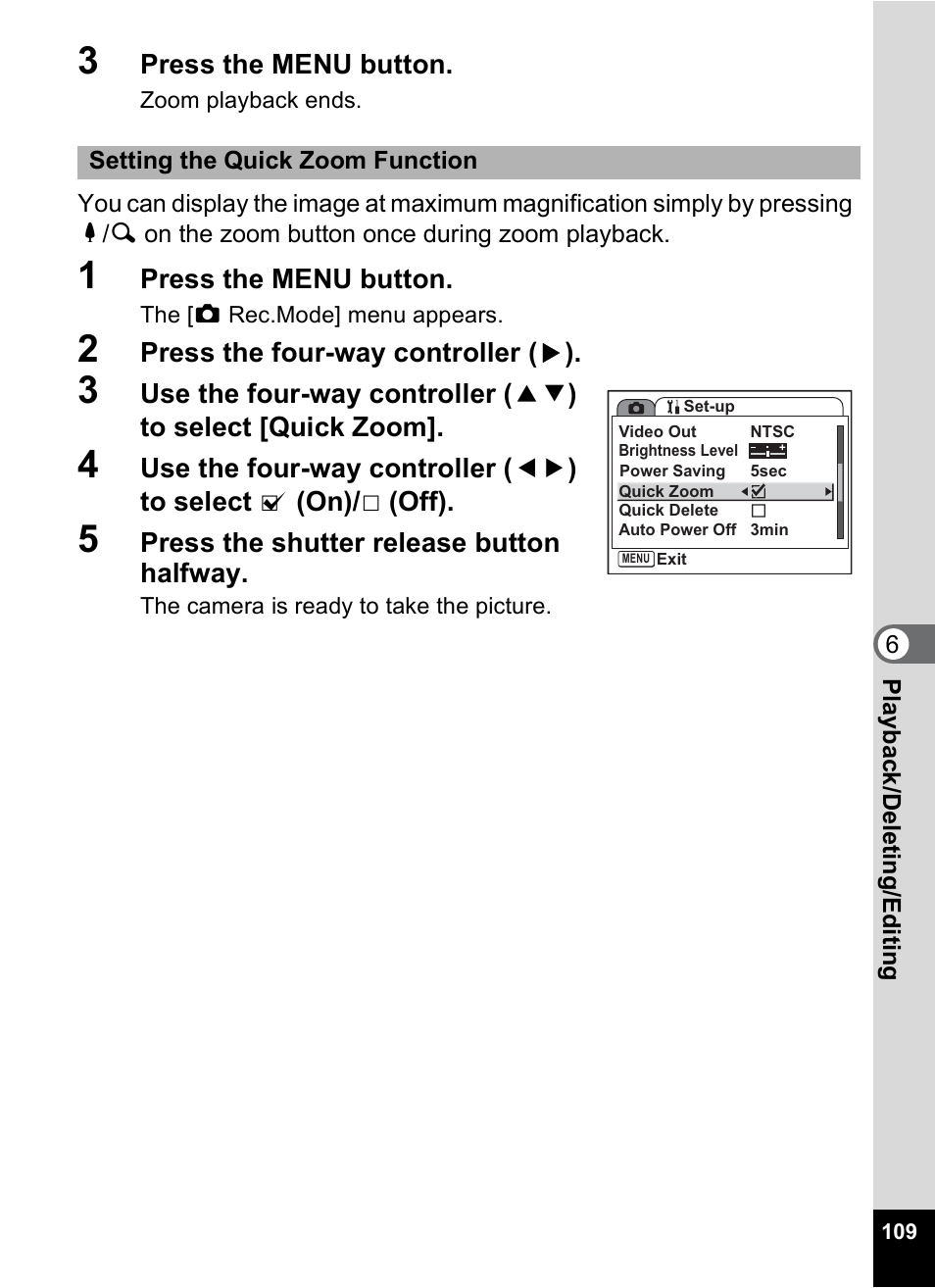 P.109 | Pentax Optio S6 User Manual | Page 111 / 187