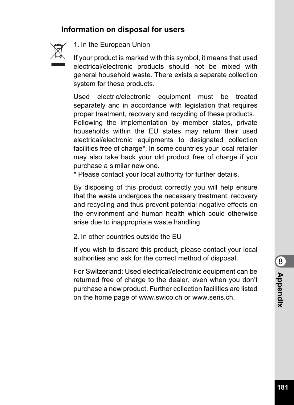 Pentax Optio S6 User Manual | Page 183 / 187