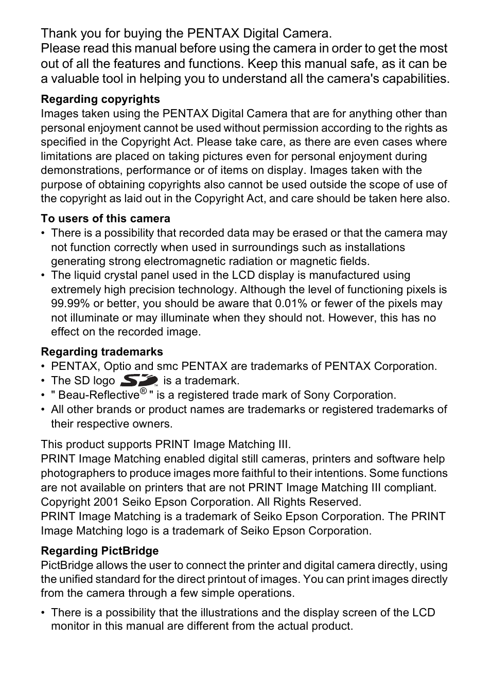 Pentax Optio S6 User Manual | Page 2 / 187