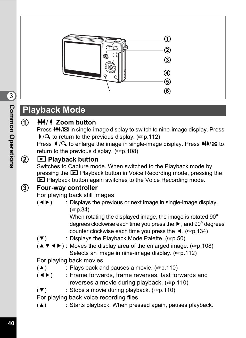 Playback mode | Pentax Optio S6 User Manual | Page 42 / 187