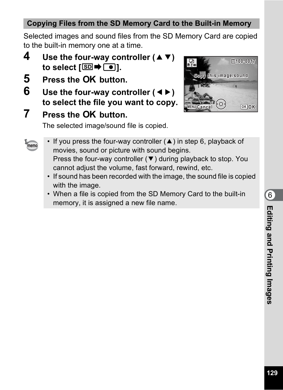 Press the 4 button | Pentax M40 User Manual | Page 131 / 192