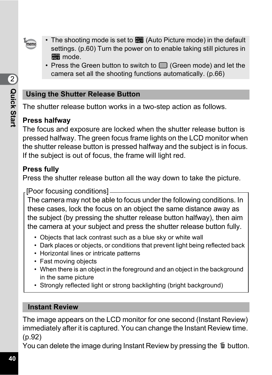 Pentax M40 User Manual | Page 42 / 192