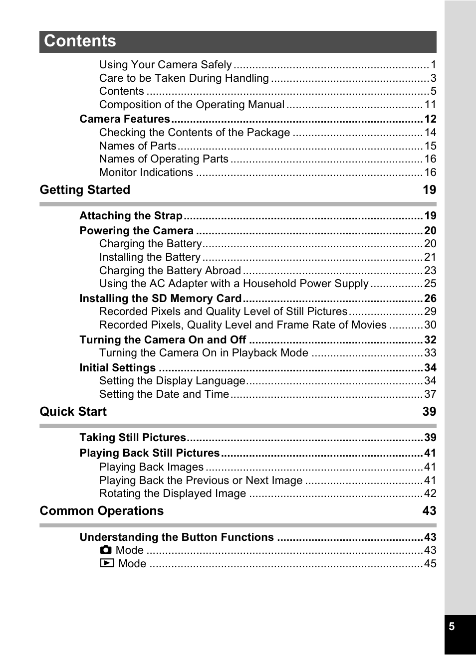 Pentax M40 User Manual | Page 7 / 192