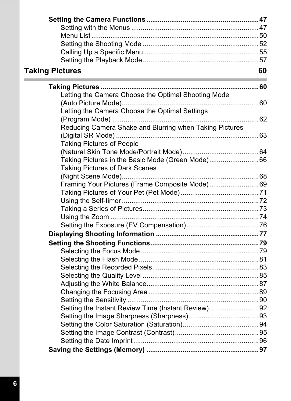 Pentax M40 User Manual | Page 8 / 192