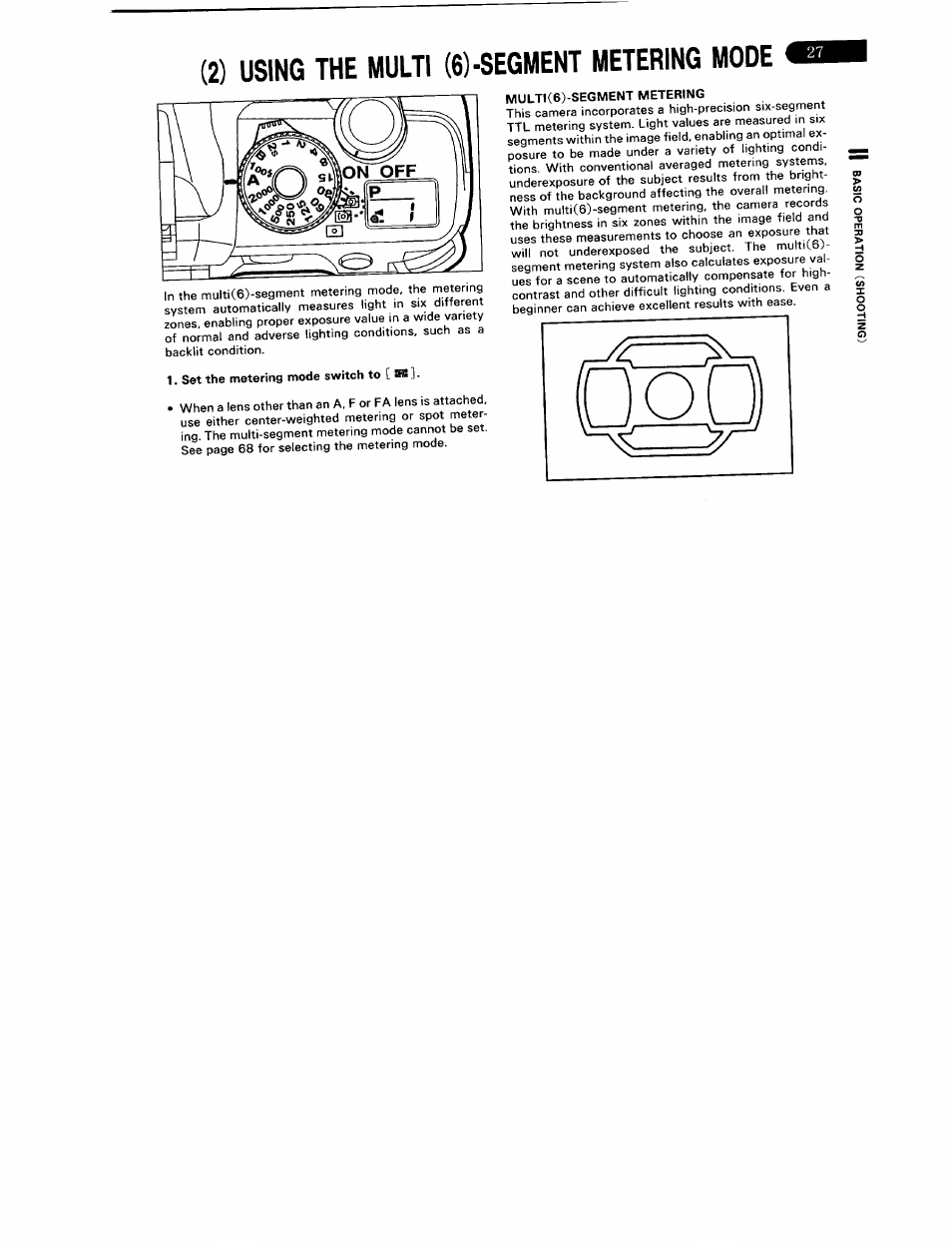 2) using the multi (6)-segment metering mode | Pentax ZX-5N User Manual | Page 31 / 102