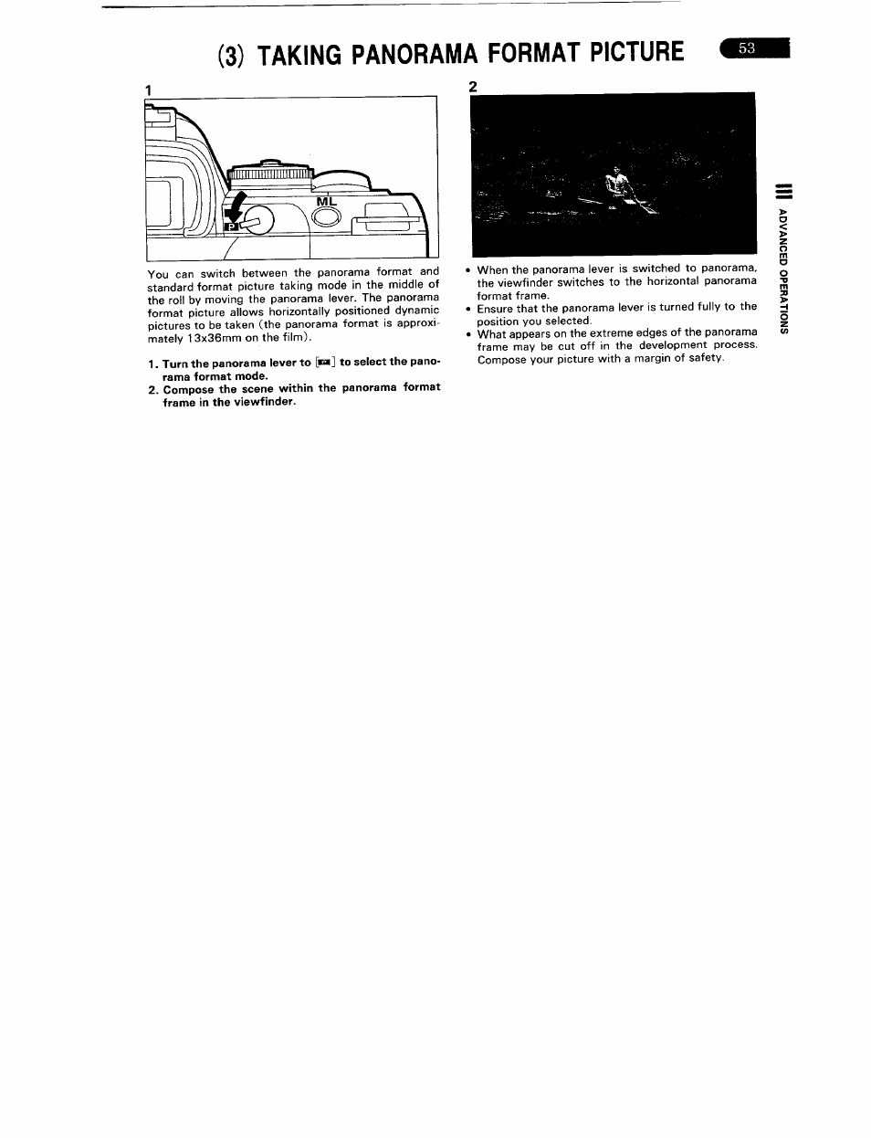 3) taking panorama format picture, Taking a panorama format picture | Pentax ZX-5N User Manual | Page 57 / 102