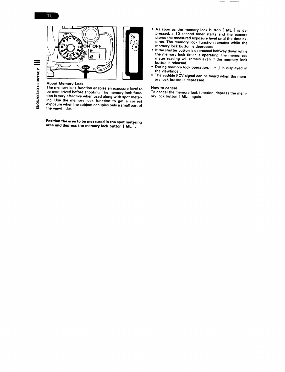 About memory lock, How to cancel | Pentax ZX-5N User Manual | Page 74 / 102