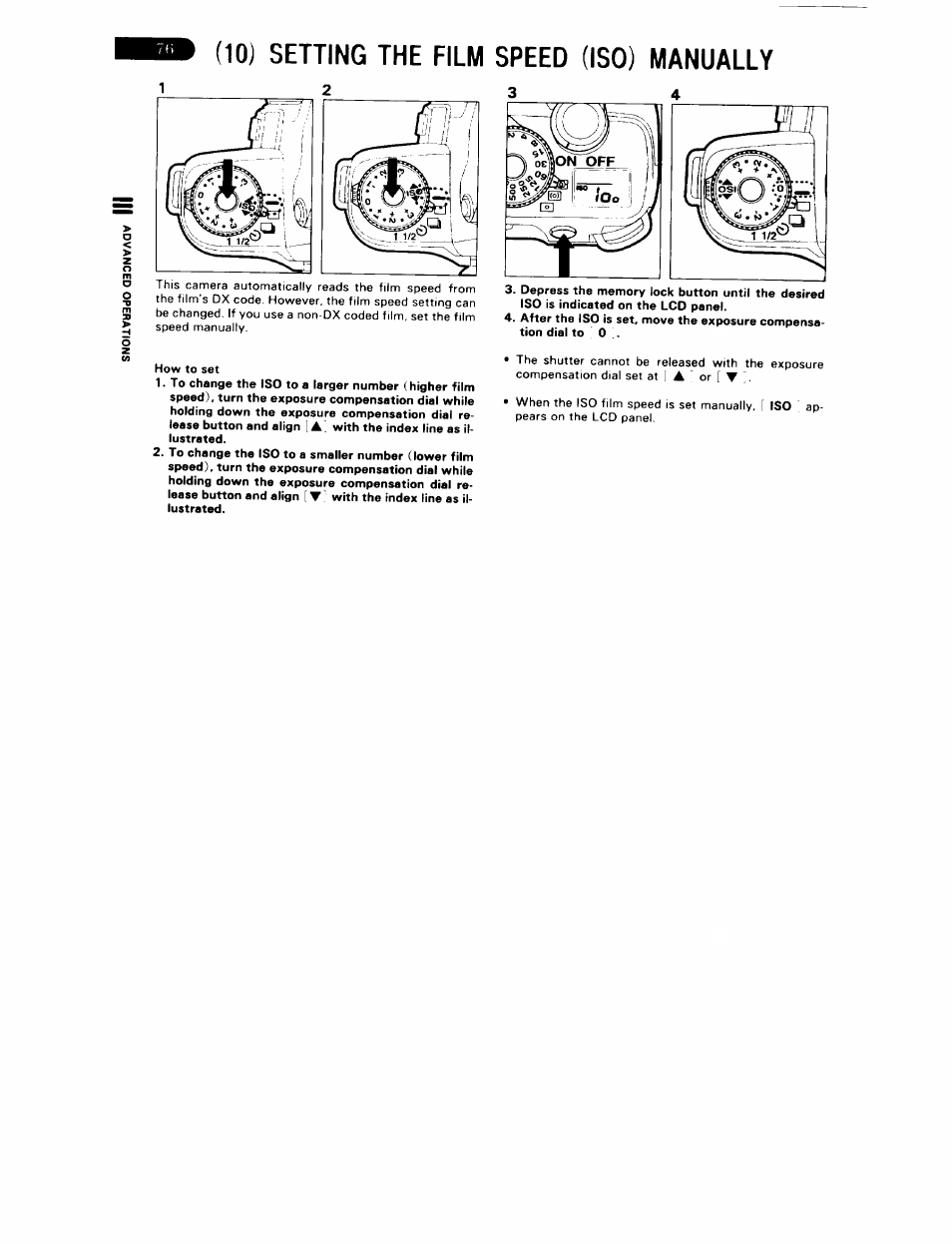 10) setting the film speed (iso) manually | Pentax ZX-5N User Manual | Page 80 / 102