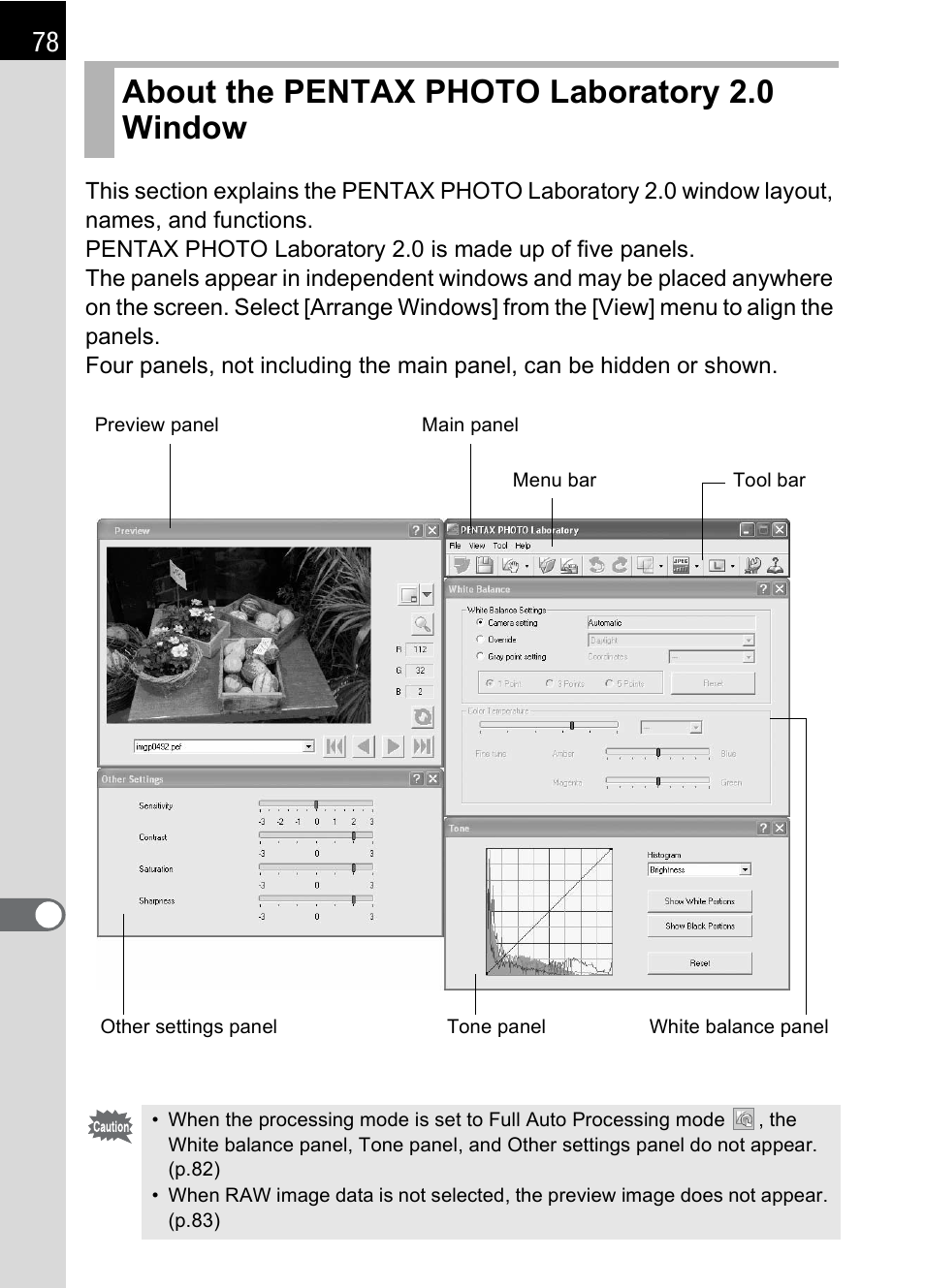 About the pentax photo laboratory 2.0 window | Pentax Browser 2.0 User Manual | Page 80 / 104