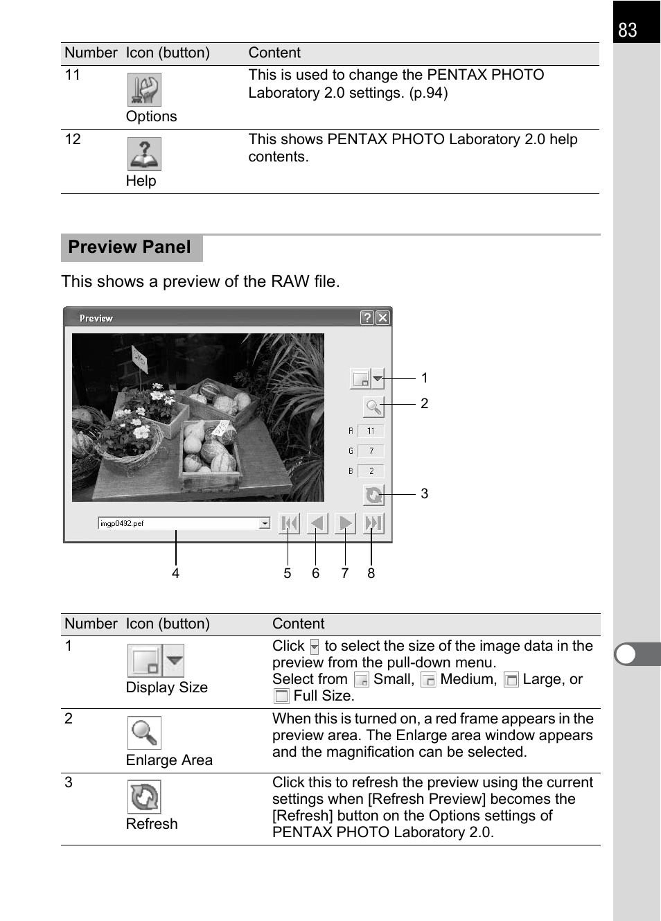 Preview panel | Pentax Browser 2.0 User Manual | Page 85 / 104