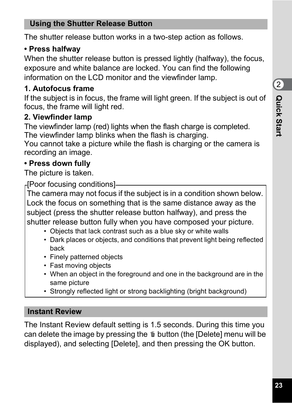 Pentax 30 User Manual | Page 25 / 116