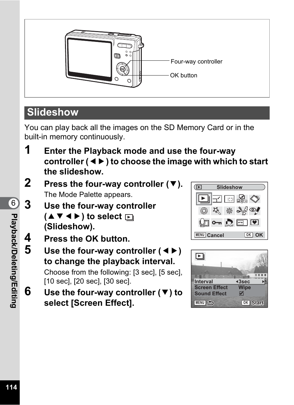 Slideshow, P.114 | Pentax Optios7 User Manual | Page 116 / 192