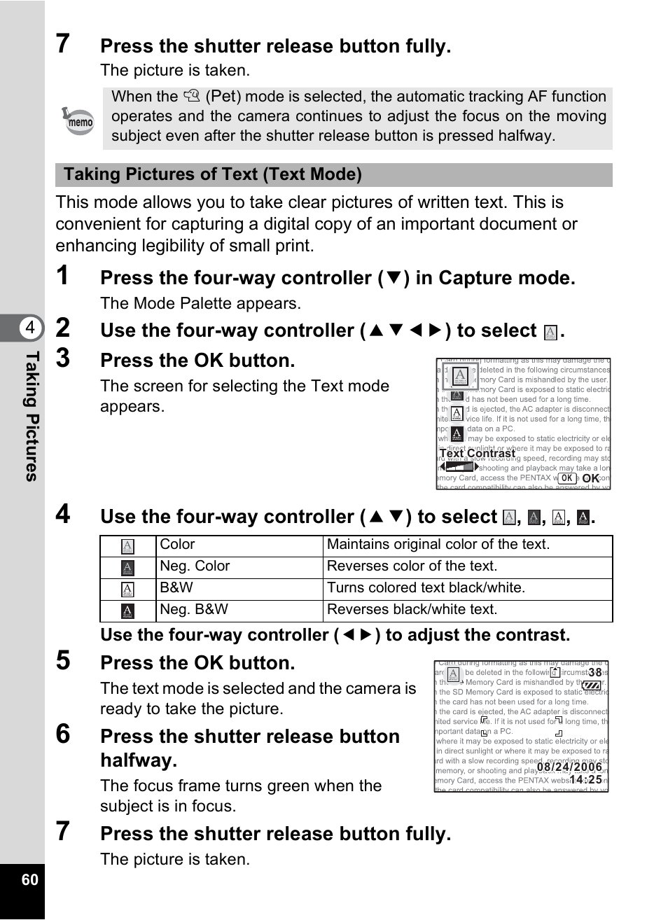 Pentax Optios7 User Manual | Page 62 / 192