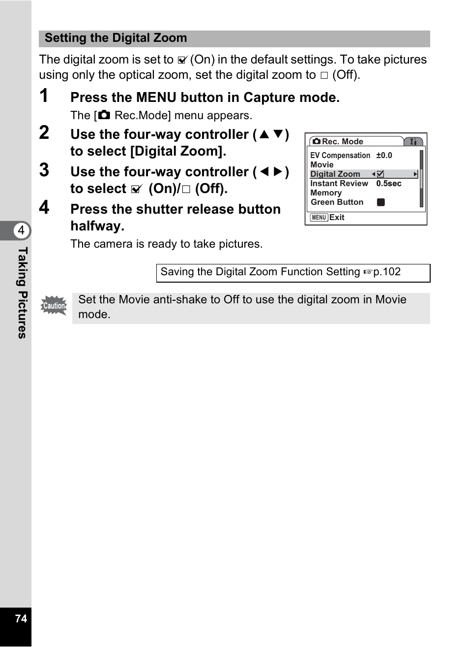 Pentax Optios7 User Manual | Page 76 / 192