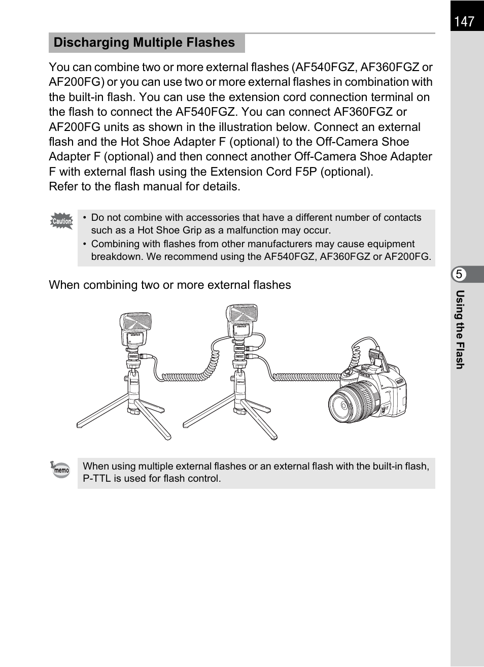 Discharging multiple flashes | Pentax K-m/K2000 User Manual | Page 149 / 280