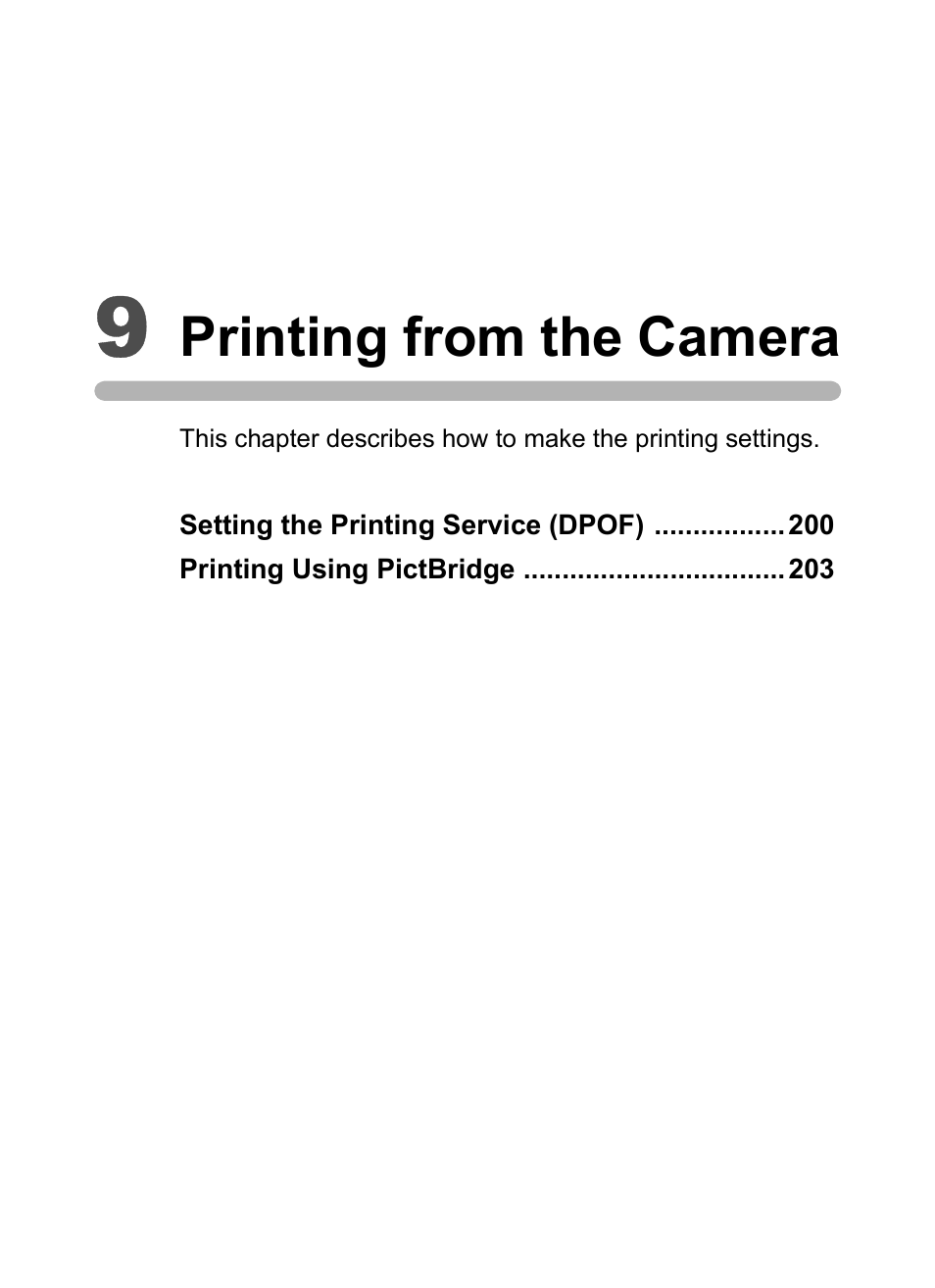 9 printing from the camera, Printing from the camera | Pentax K-m/K2000 User Manual | Page 201 / 280