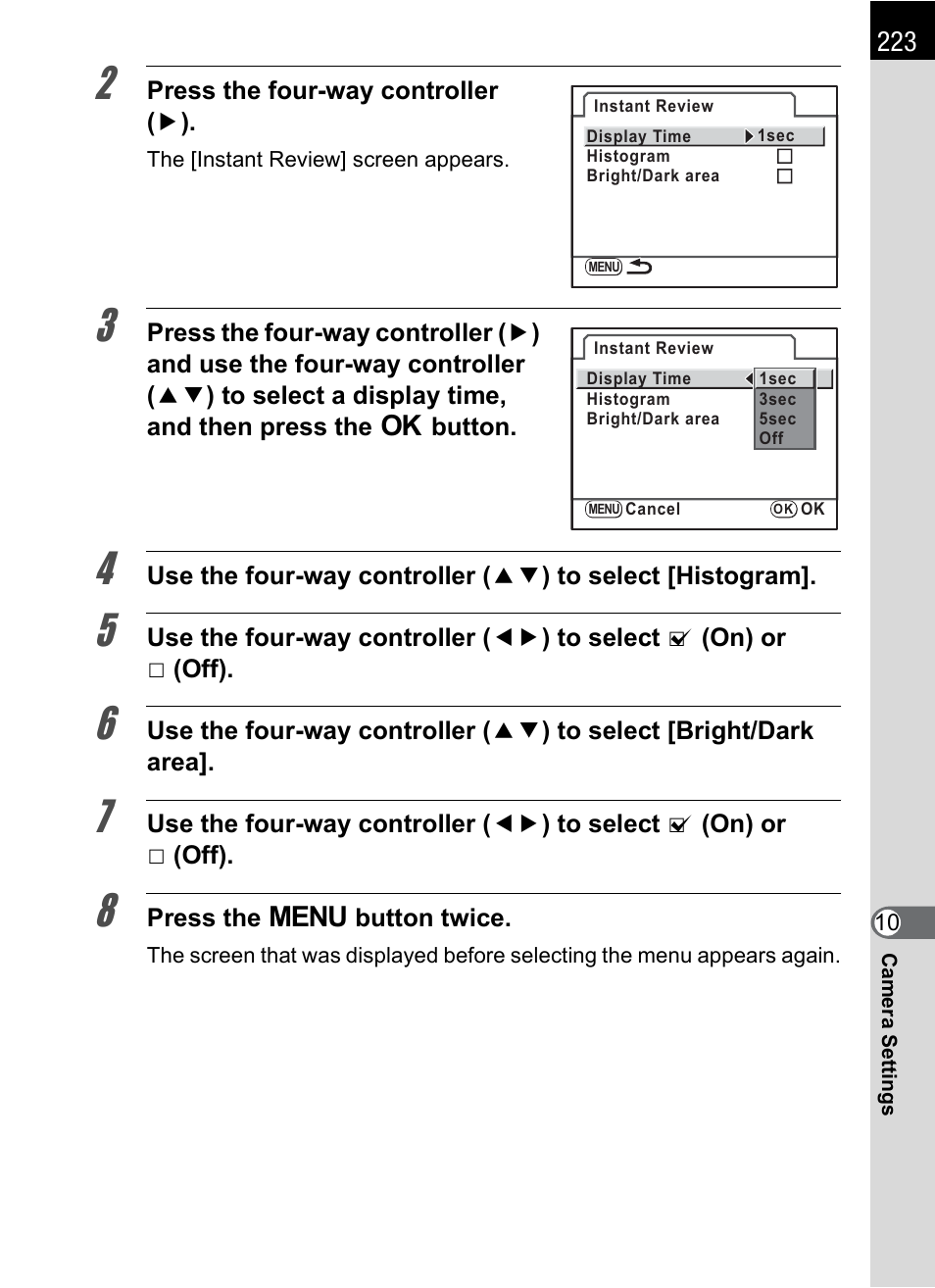 Pentax K-m/K2000 User Manual | Page 225 / 280