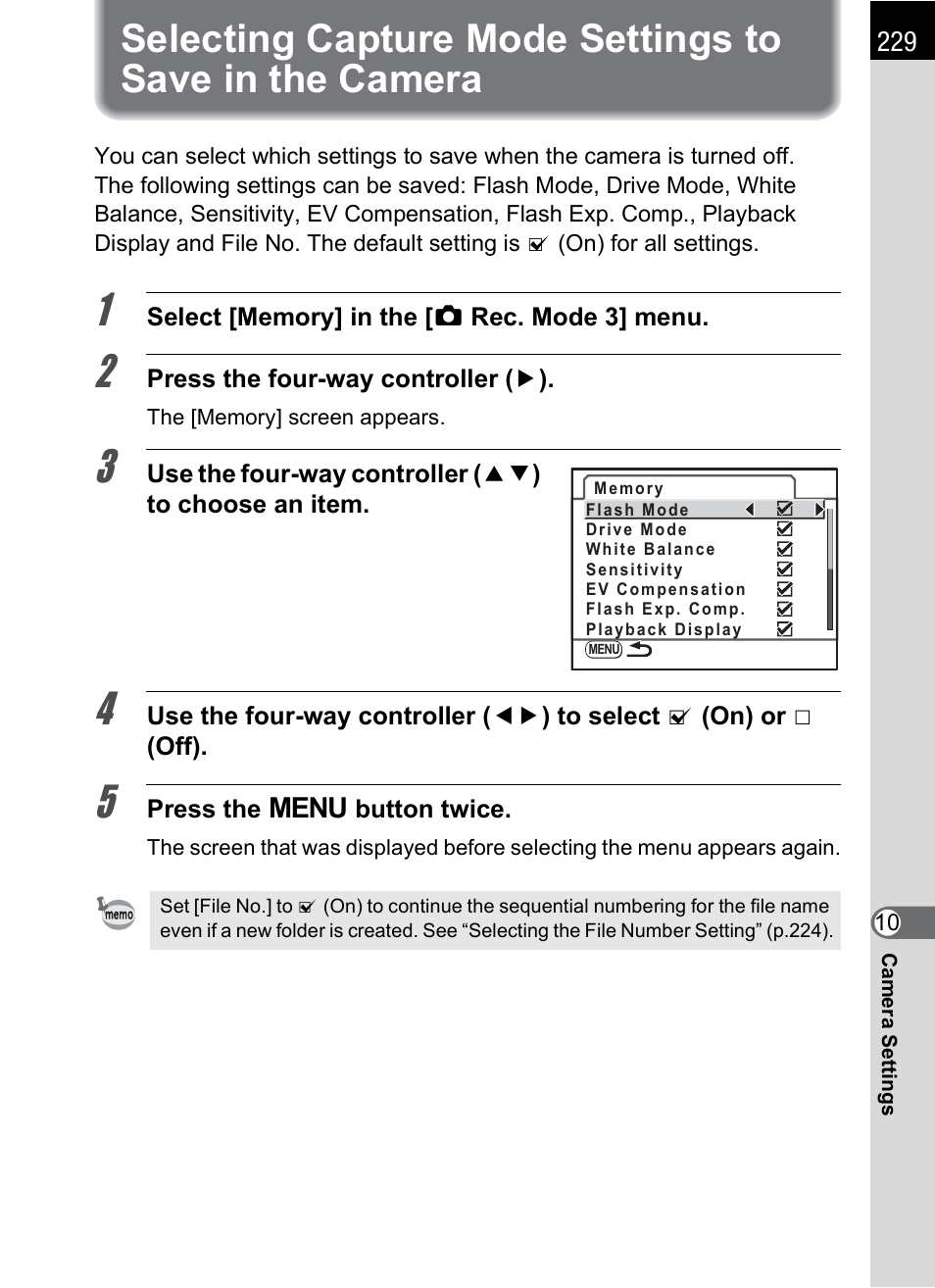 P.229, P.229) of, P.229) | Pentax K-m/K2000 User Manual | Page 231 / 280