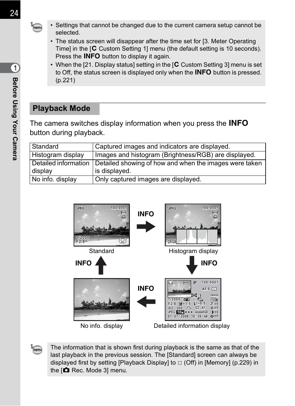 P.24), Playback mode | Pentax K-m/K2000 User Manual | Page 26 / 280