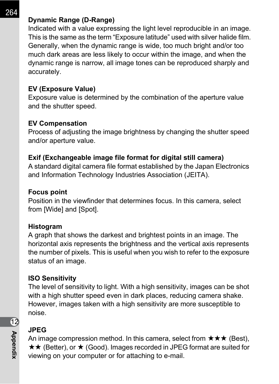 Pentax K-m/K2000 User Manual | Page 266 / 280