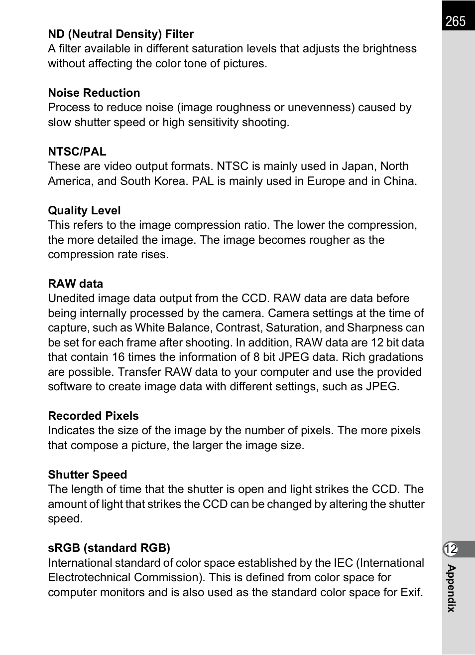 Pentax K-m/K2000 User Manual | Page 267 / 280