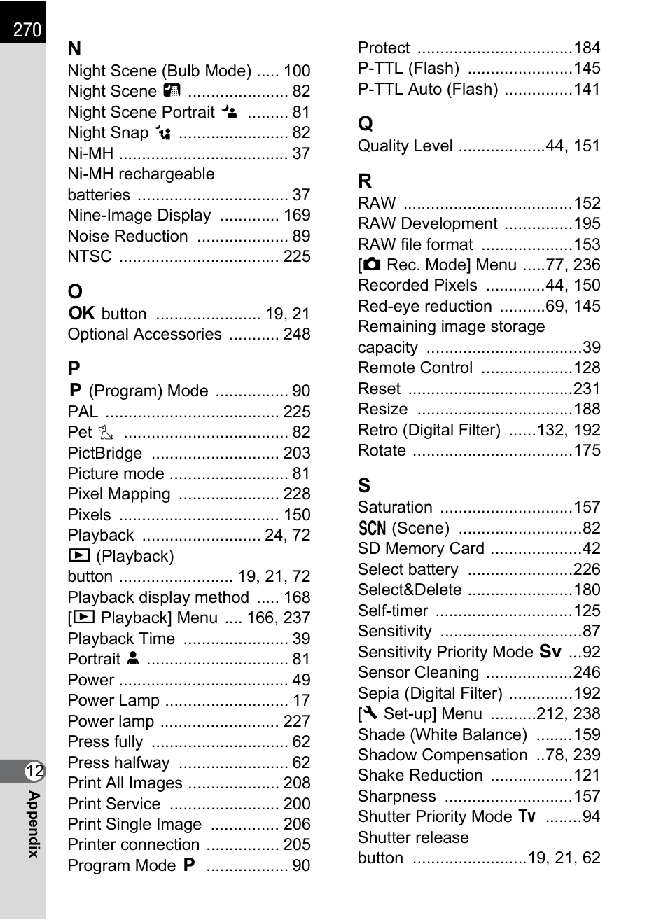 Pentax K-m/K2000 User Manual | Page 272 / 280