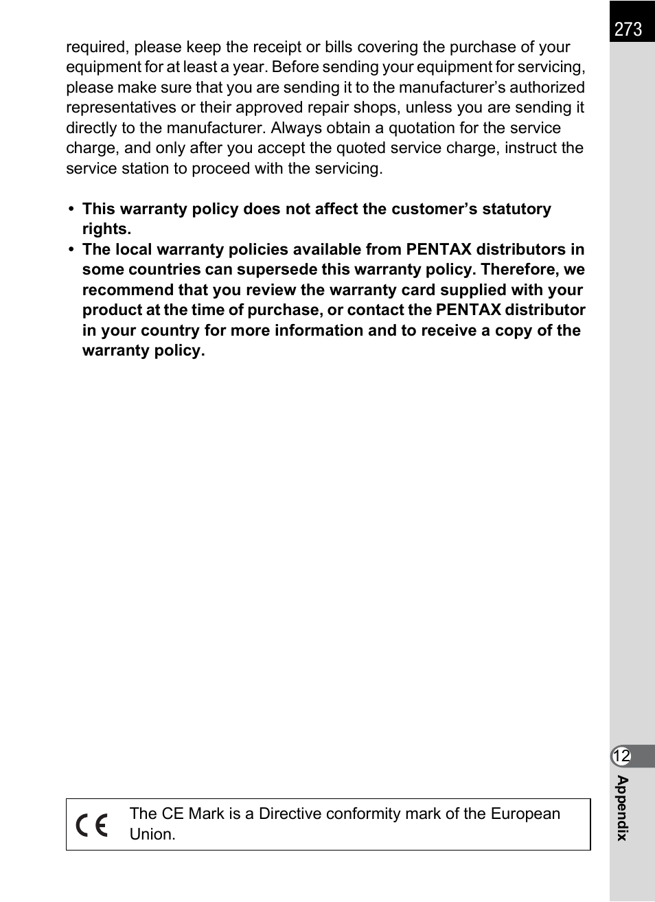 Pentax K-m/K2000 User Manual | Page 275 / 280