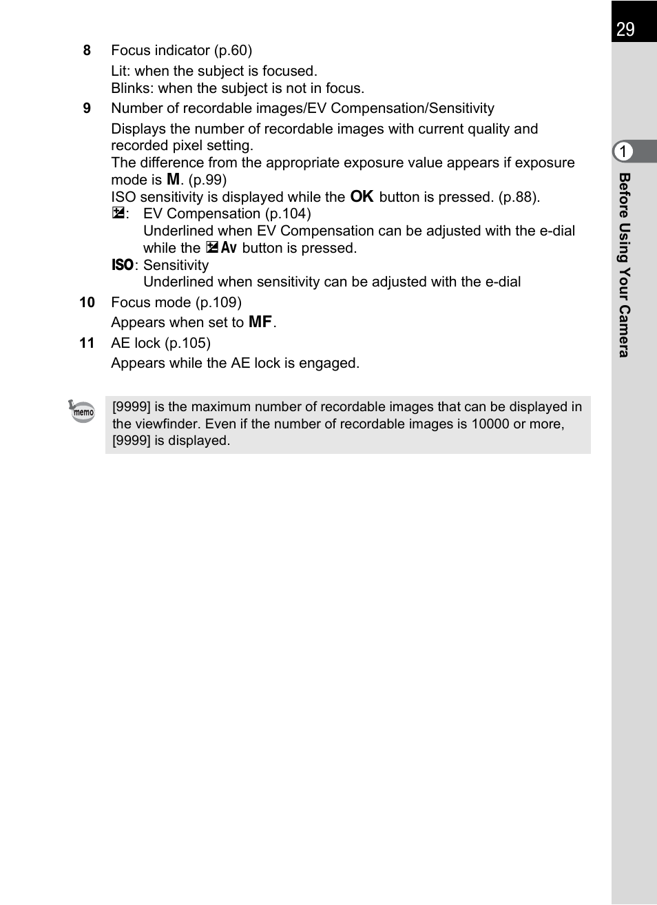 Pentax K-m/K2000 User Manual | Page 31 / 280
