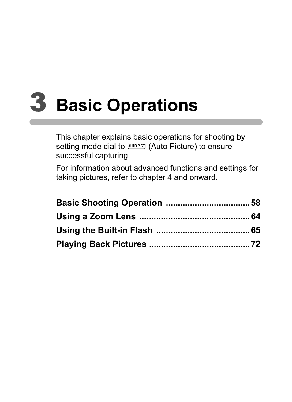 3 basic operations, Basic operations | Pentax K-m/K2000 User Manual | Page 59 / 280